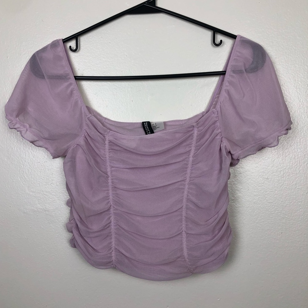 Divided Puffy Sleeve Pink Princess Top - Picture 1 of 4